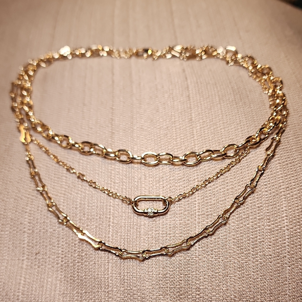 Vintage Gold-Tone Multi-Strand Necklace, Pre-loved In Great Condition